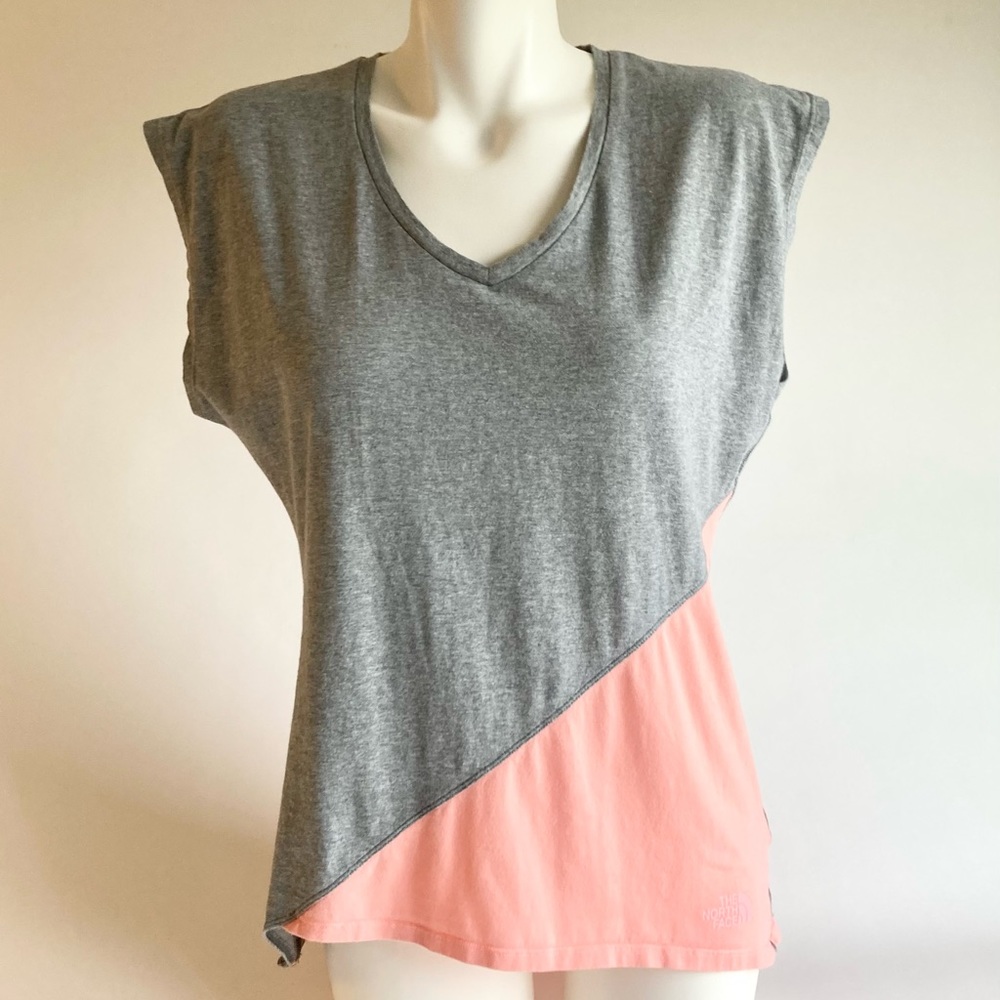 New The North Face Grey Pink Sleeveless Top size L